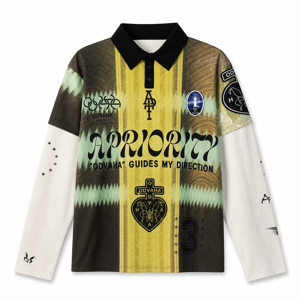 APRIORITY ODVAHA Heart Sorona Digital Print Two-Tone Polo Soccer Jersey