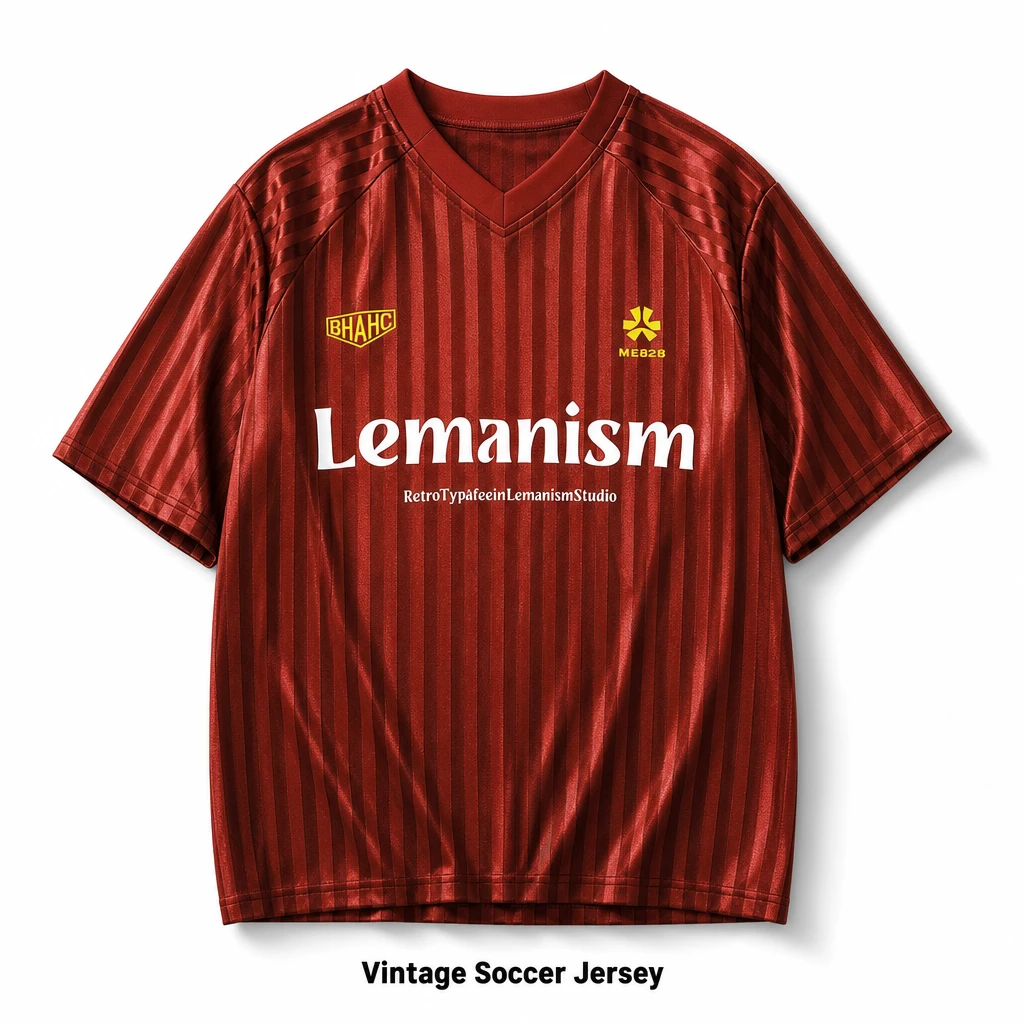 Lemanism Vintage Red Striped Soccer Jersey