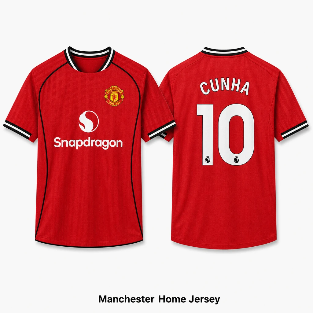 25-26 Manchester United Home Player Jersey #10 Cunha