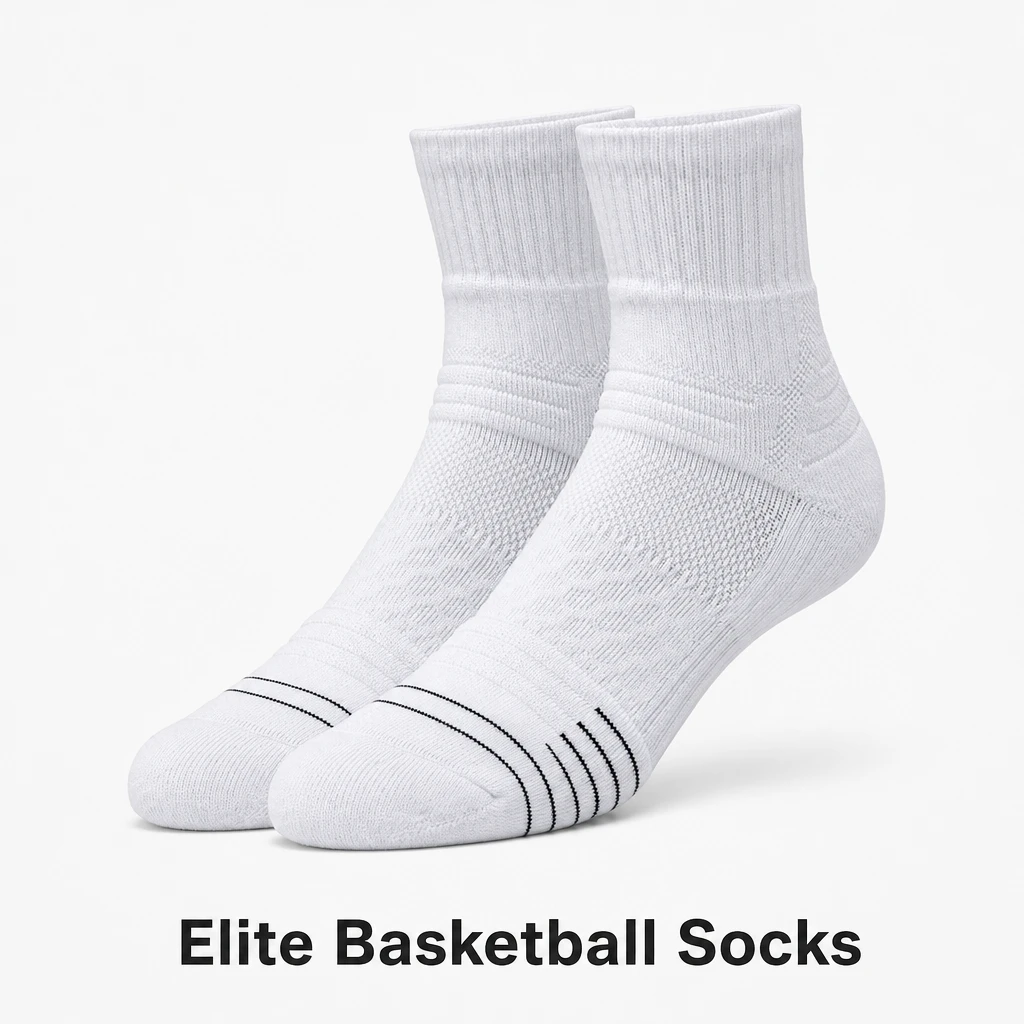Left & Right Mid-Crew Terry Basketball Socks - Elite Performance