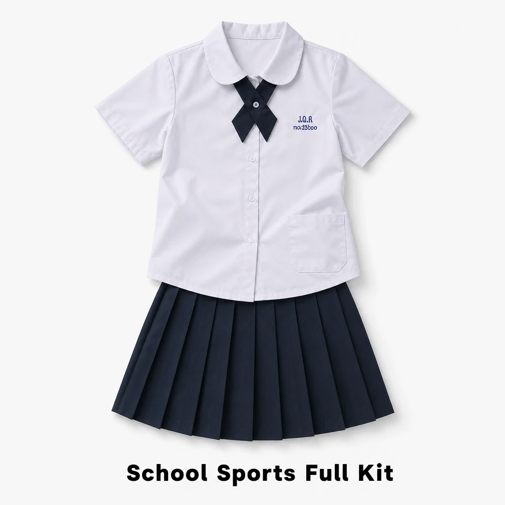 Thai School Style JK Uniform Short Sleeve Shirt & Skirt Set