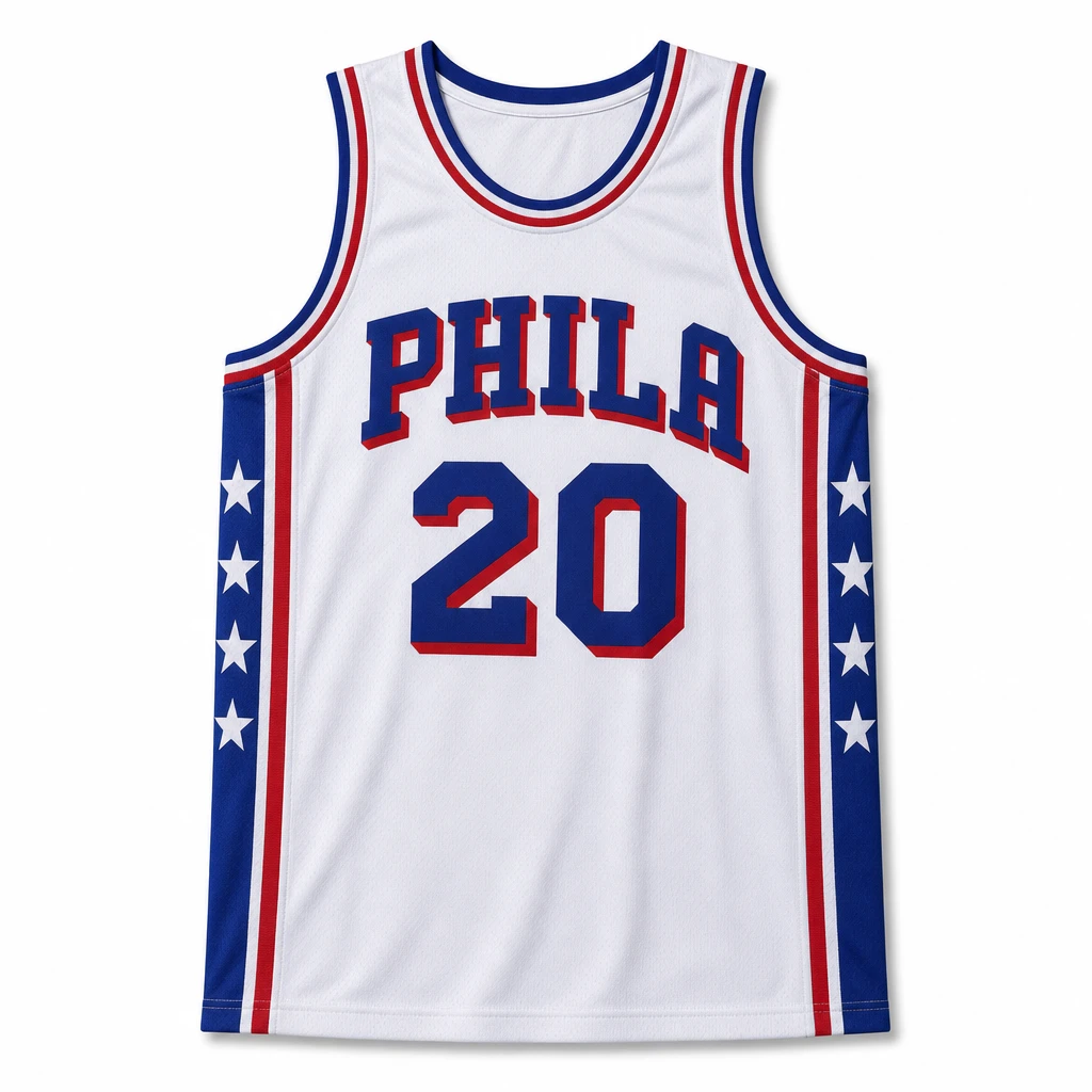 2026 Season 76ers Jersey #0 Maxey #8 George #21 Embiid #77 VJ Fan Edition Shorts