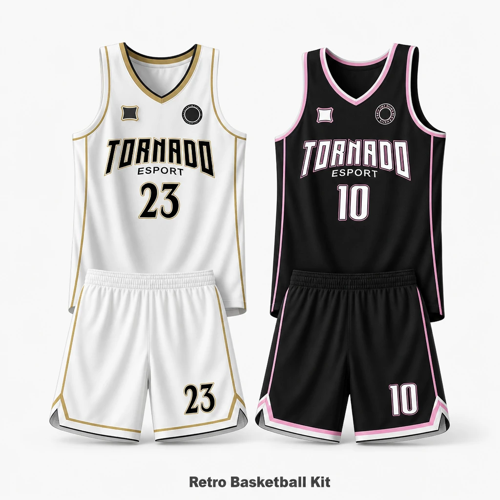Custom Retro Basketball Jersey & Shorts Set - Quick-Dry, Customizable