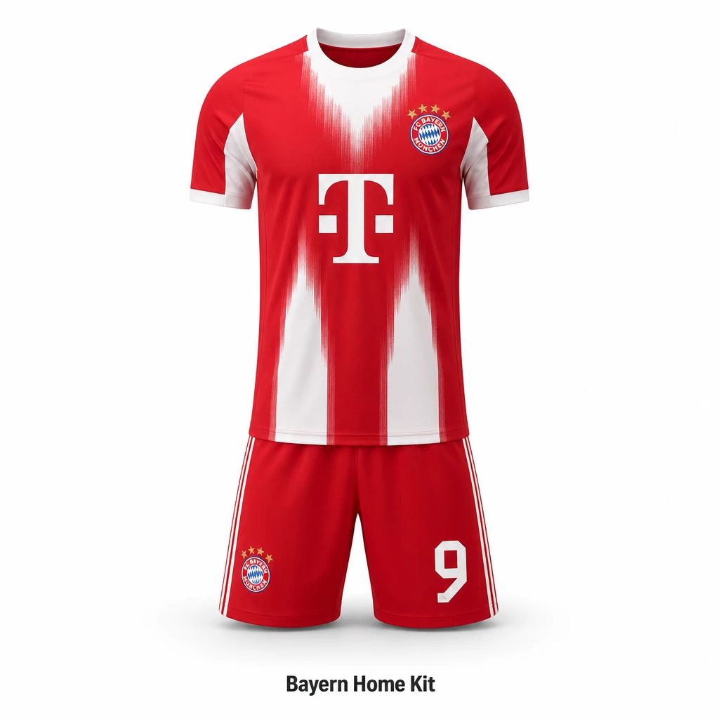 2526 Bayern Munich Home Jersey Custom Kane Football Kit Adult Youth Training Set