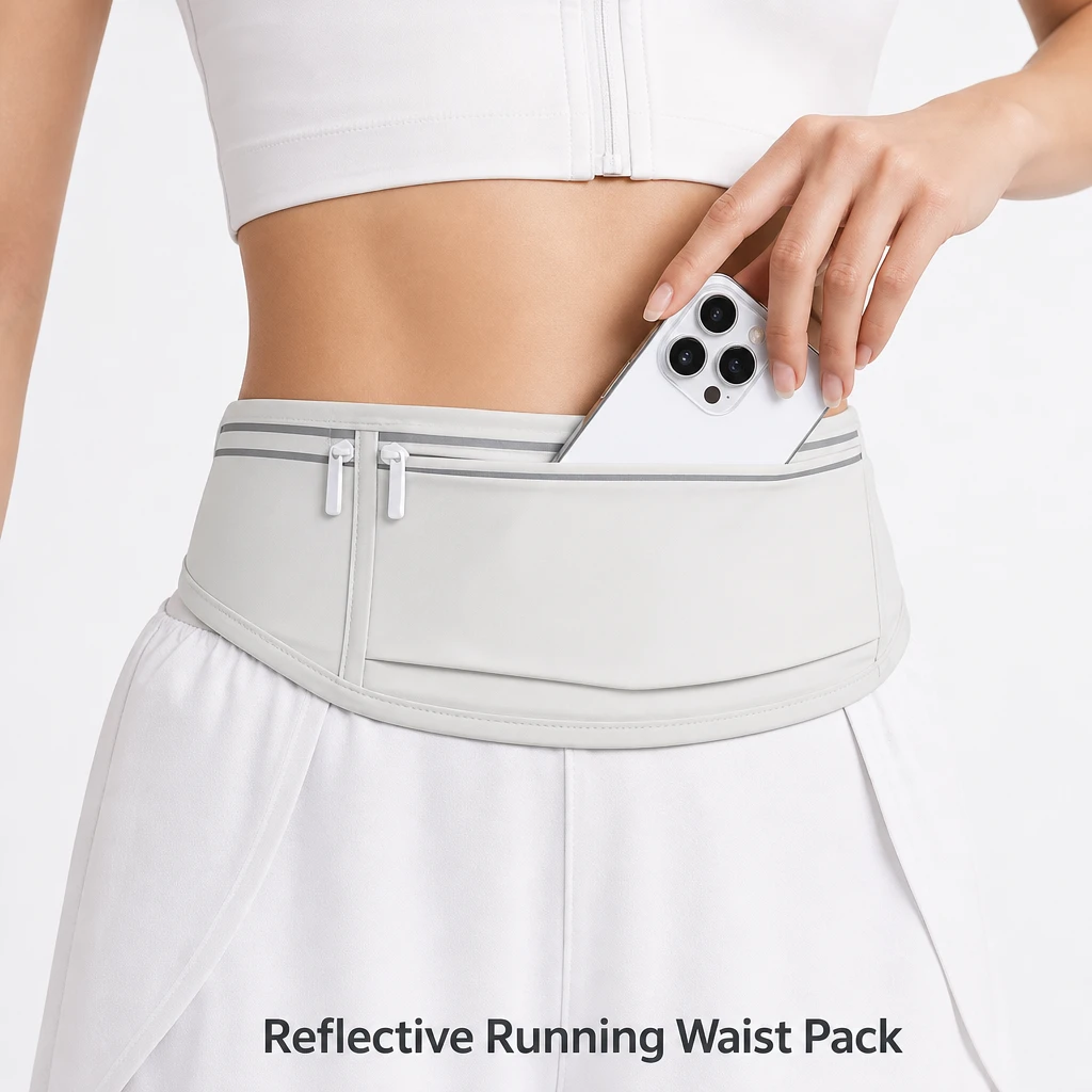 Reflective Running Waist Pack - Waterproof, Lightweight Phone Holder for Men & Women