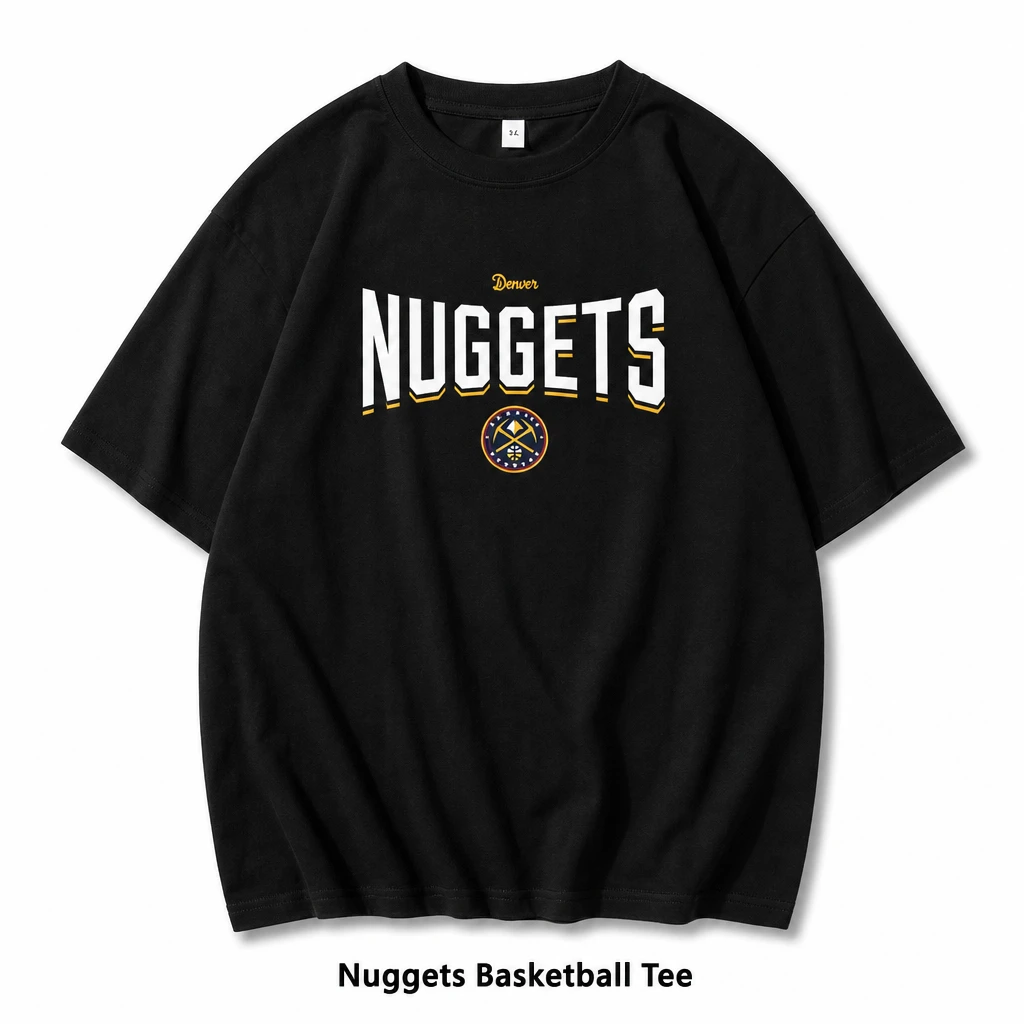 Denver Nuggets Nikola Jokić Heavyweight Cotton Basketball T-Shirt