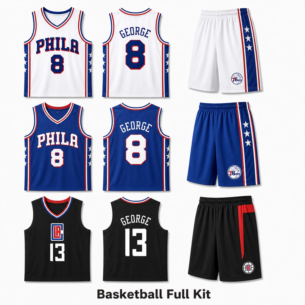 Paul George #13 76ers & #24 Clippers/Thunder/Pacers City Edition Basketball Jersey Set