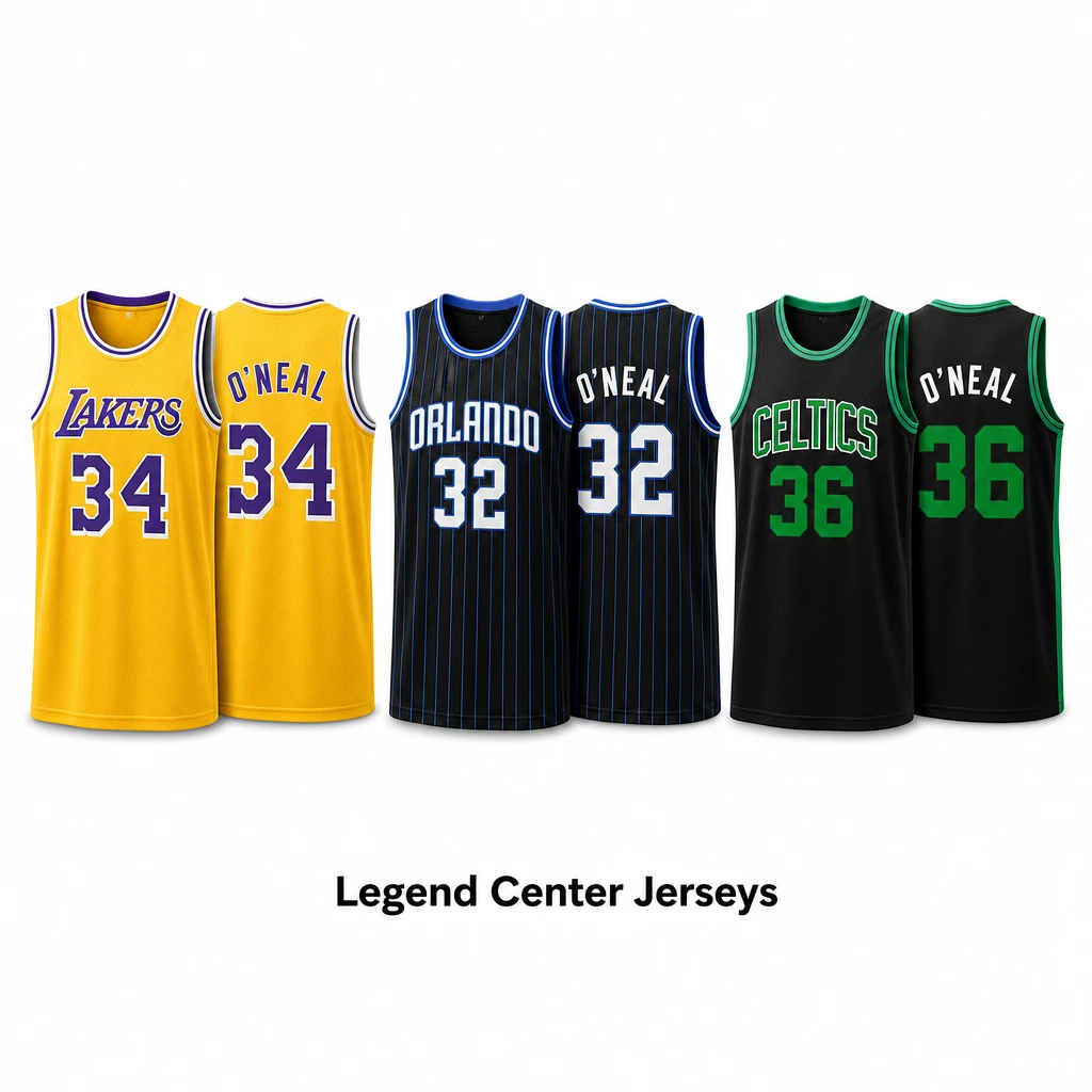 Custom O'Neal Jersey - Lakers 34, Heat 32, Celtics 36 - Big Size Basketball Jersey