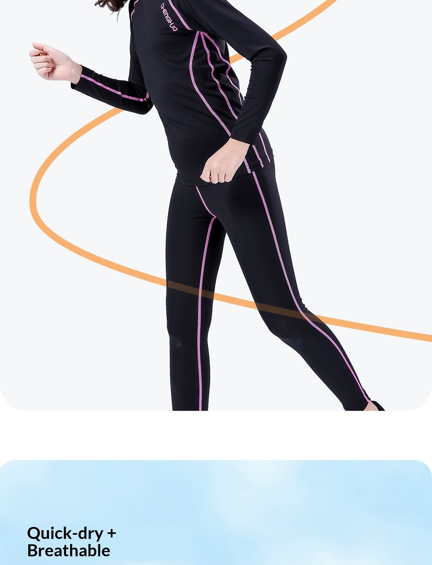 Orange Fire Kids Basketball Training Jersey - Girls' Football Base Layer Set detail 6