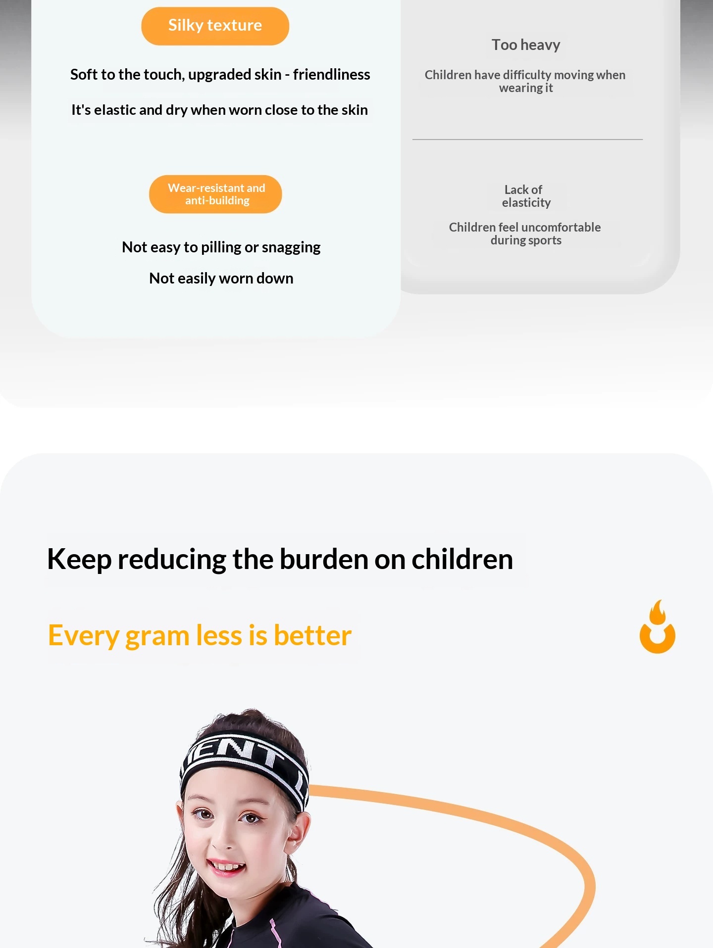 Orange Fire Kids Basketball Training Jersey - Girls' Football Base Layer Set detail 5