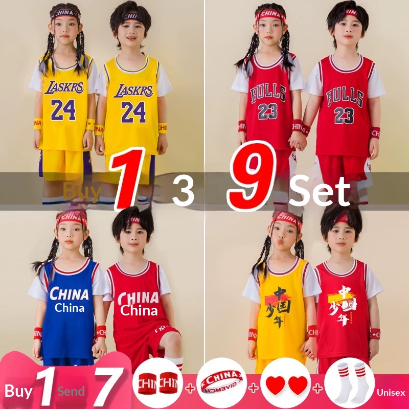 Kids Basketball Jersey Set - Kobe Style