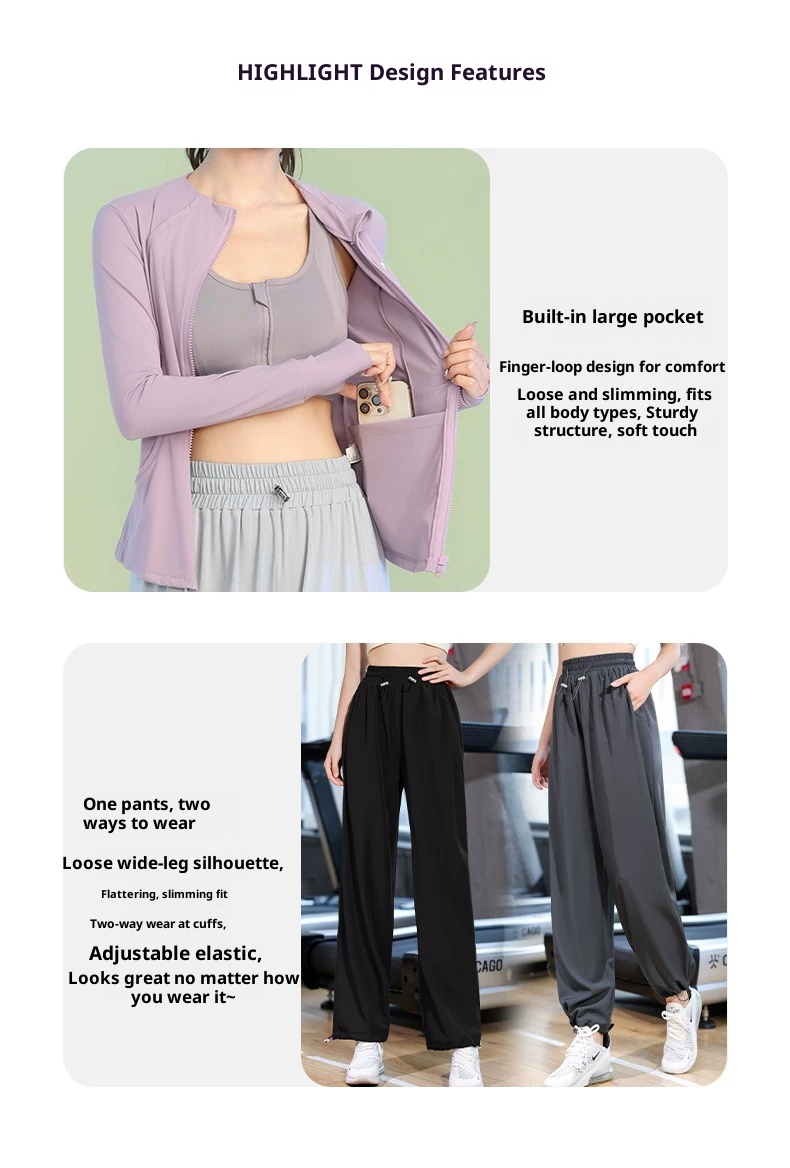 2026 Spring Women's Running Set - Loose Fit Quick-Dry Long Sleeve Training Jersey detail 4