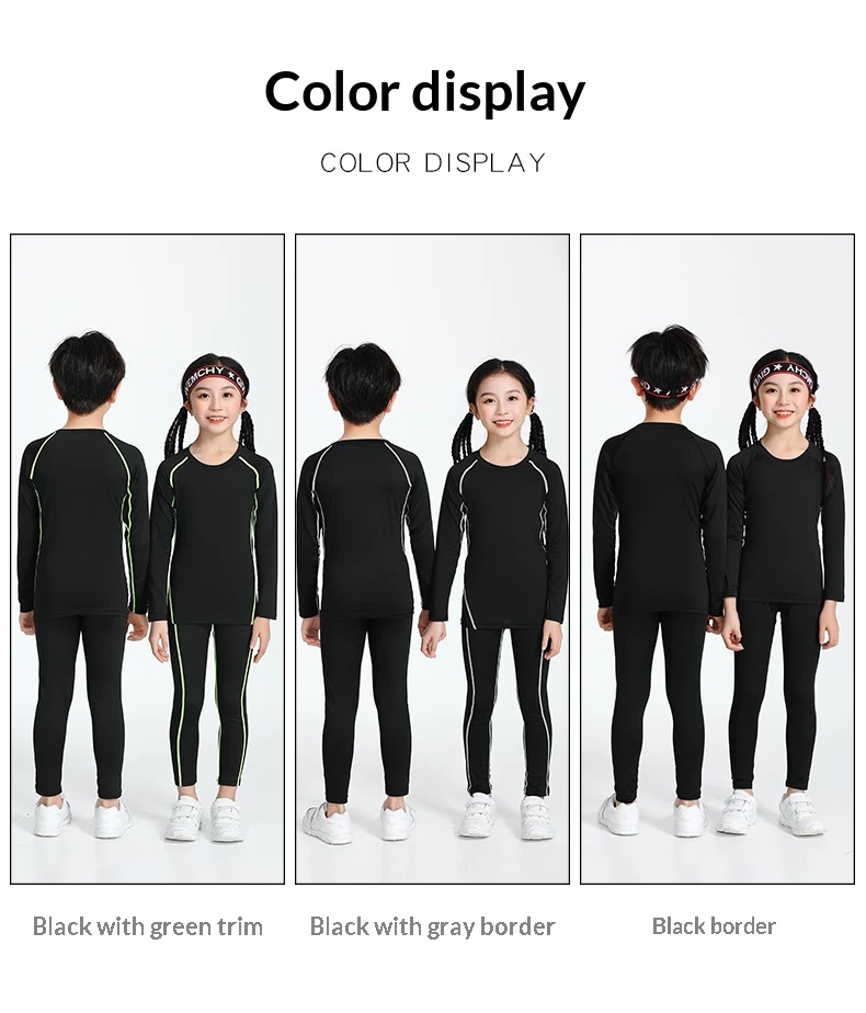 Boys Girls Basketball Training Compression Set with Fleece Lining detail 5