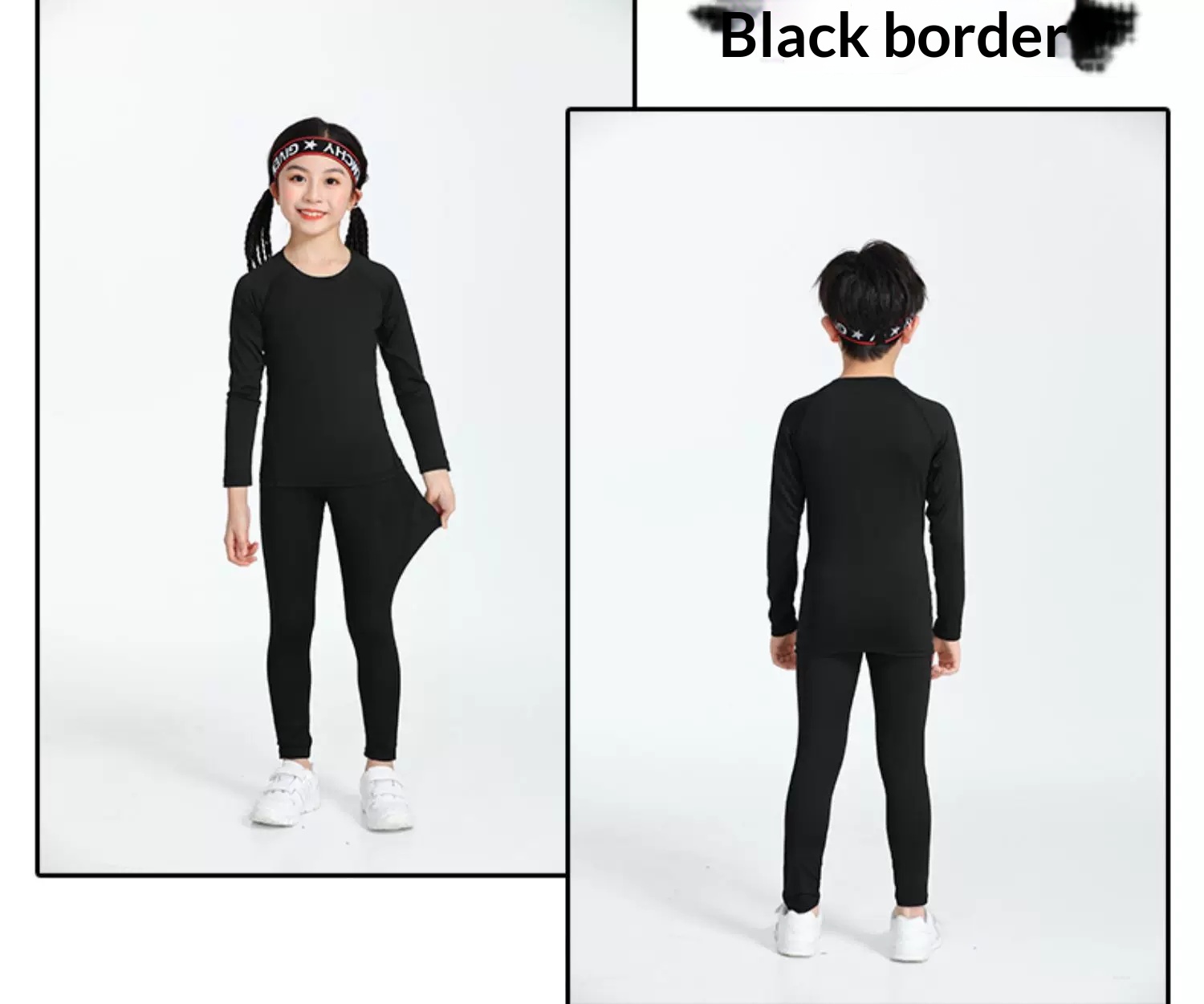 Boys Girls Basketball Training Compression Set with Fleece Lining detail 15