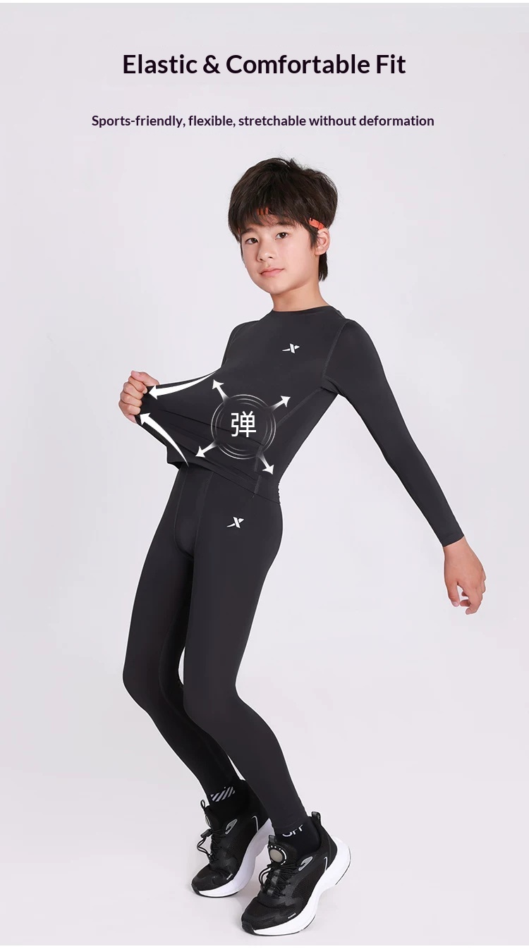XTEP Kids Compression Training Suit - Football Basketball Base Layer Set detail 6