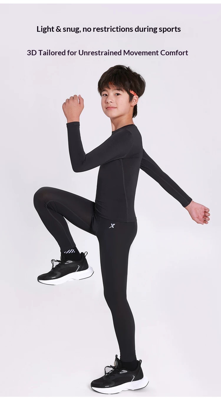 XTEP Kids Compression Training Suit - Football Basketball Base Layer Set detail 7