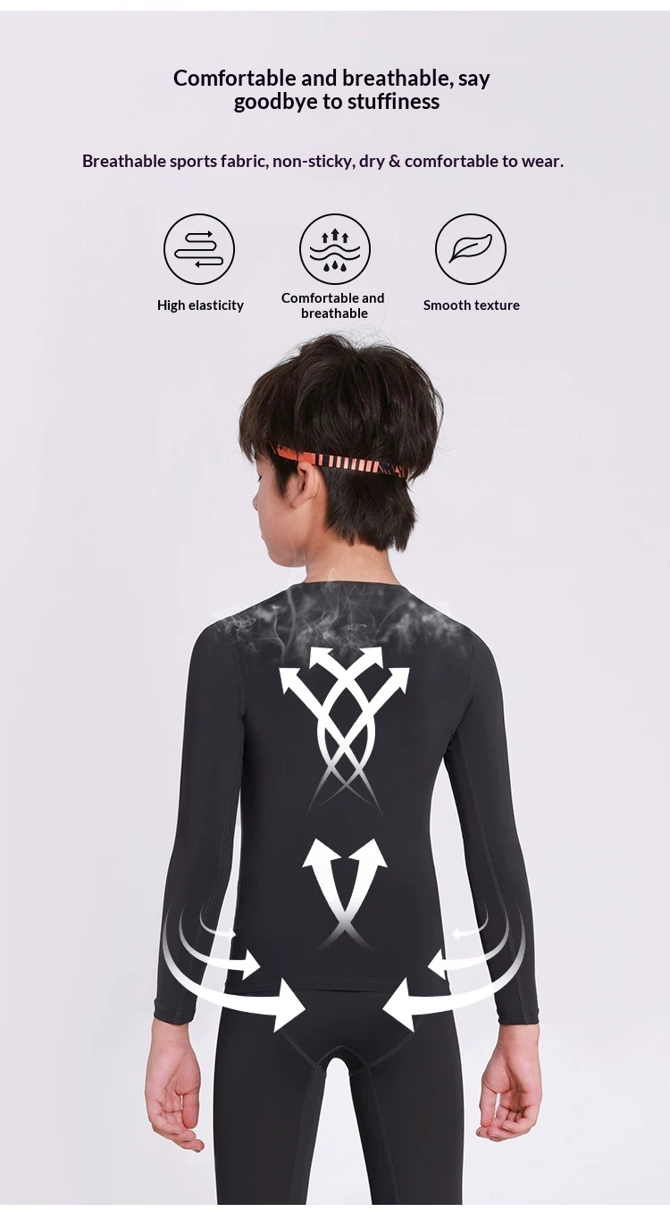 XTEP Kids Compression Training Suit - Football Basketball Base Layer Set detail 8