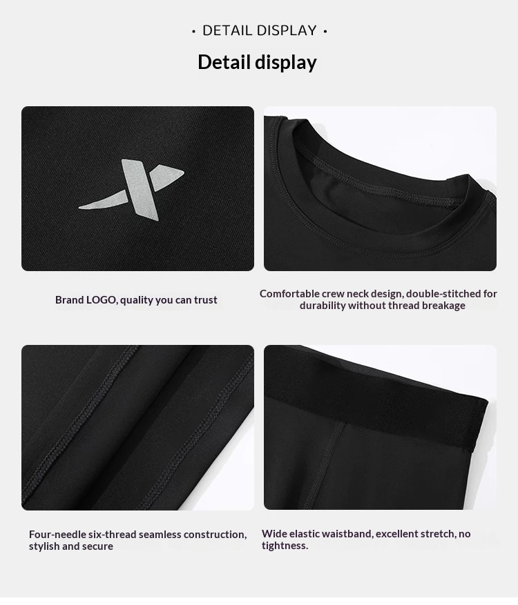 XTEP Kids Compression Training Suit - Football Basketball Base Layer Set detail 15