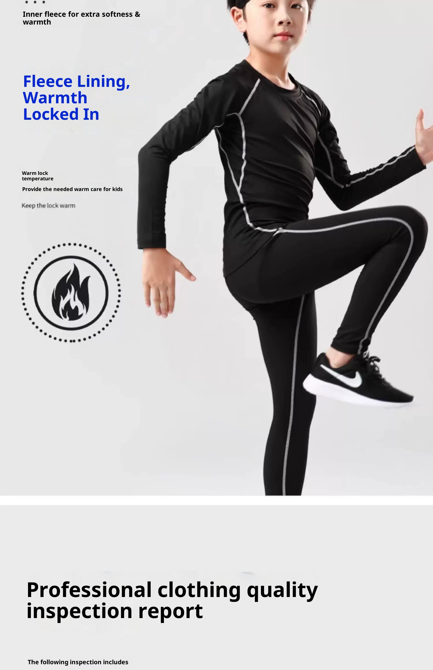 Youth Basketball Compression Training Set - Boys' Quick-Dry Long Sleeve Base Layer detail 4