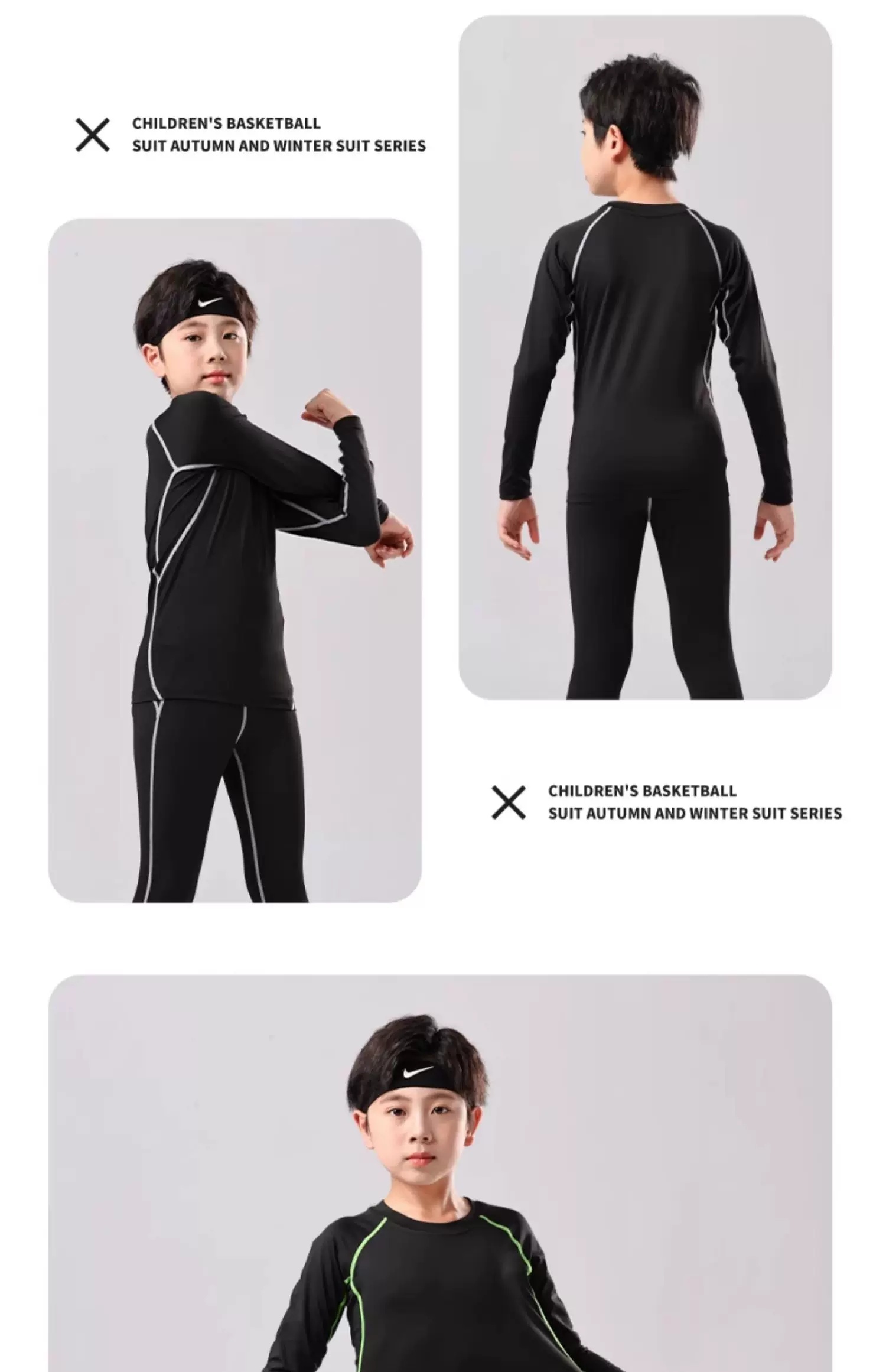 Youth Basketball Compression Training Set - Boys' Quick-Dry Long Sleeve Base Layer detail 13