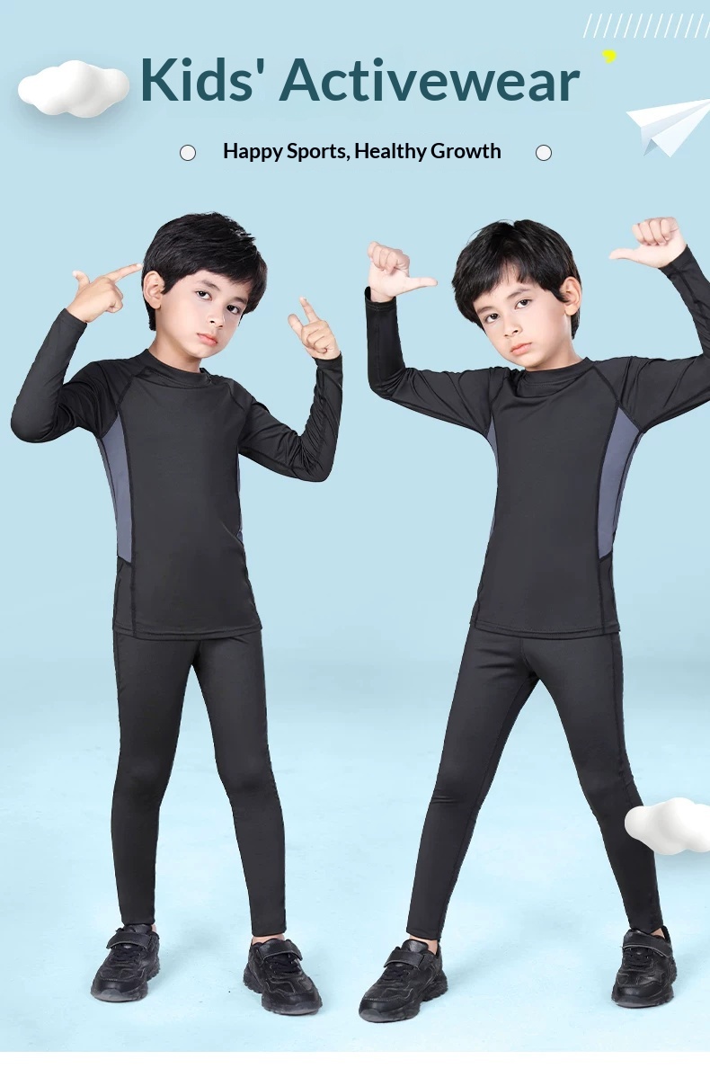 Warrior Kids Compression Training Suit - Basketball, Football, Running, Gym detail 1