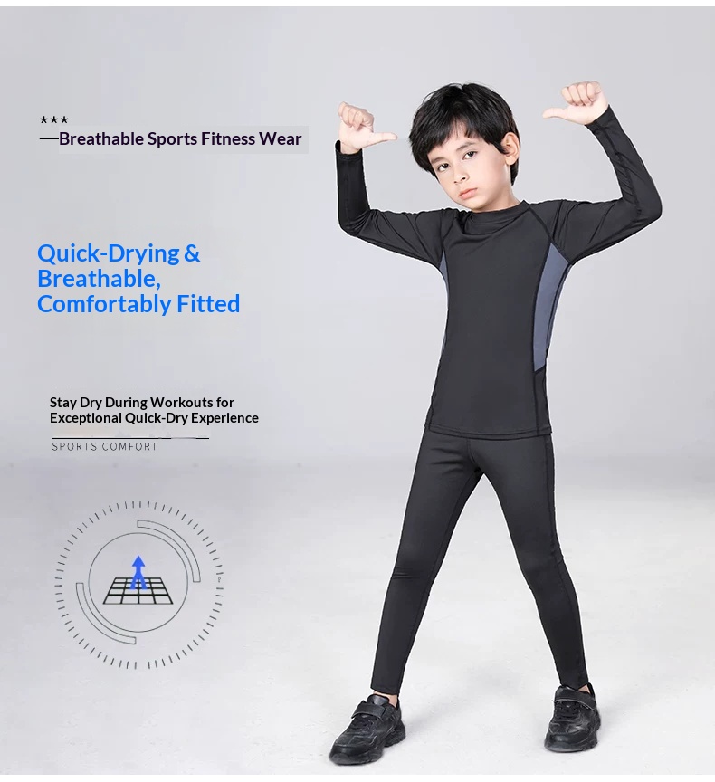 Warrior Kids Compression Training Suit - Basketball, Football, Running, Gym detail 3