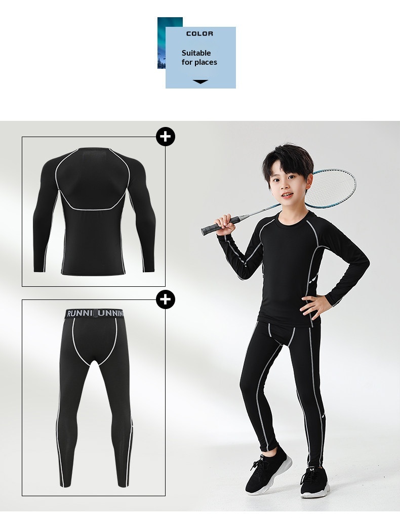 Youth Basketball Training Kit - Compression Shirt & Pants Set detail 6