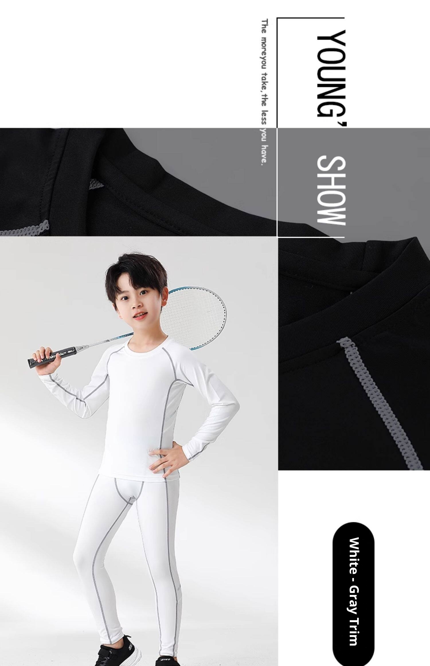 Youth Basketball Training Kit - Compression Shirt & Pants Set detail 14
