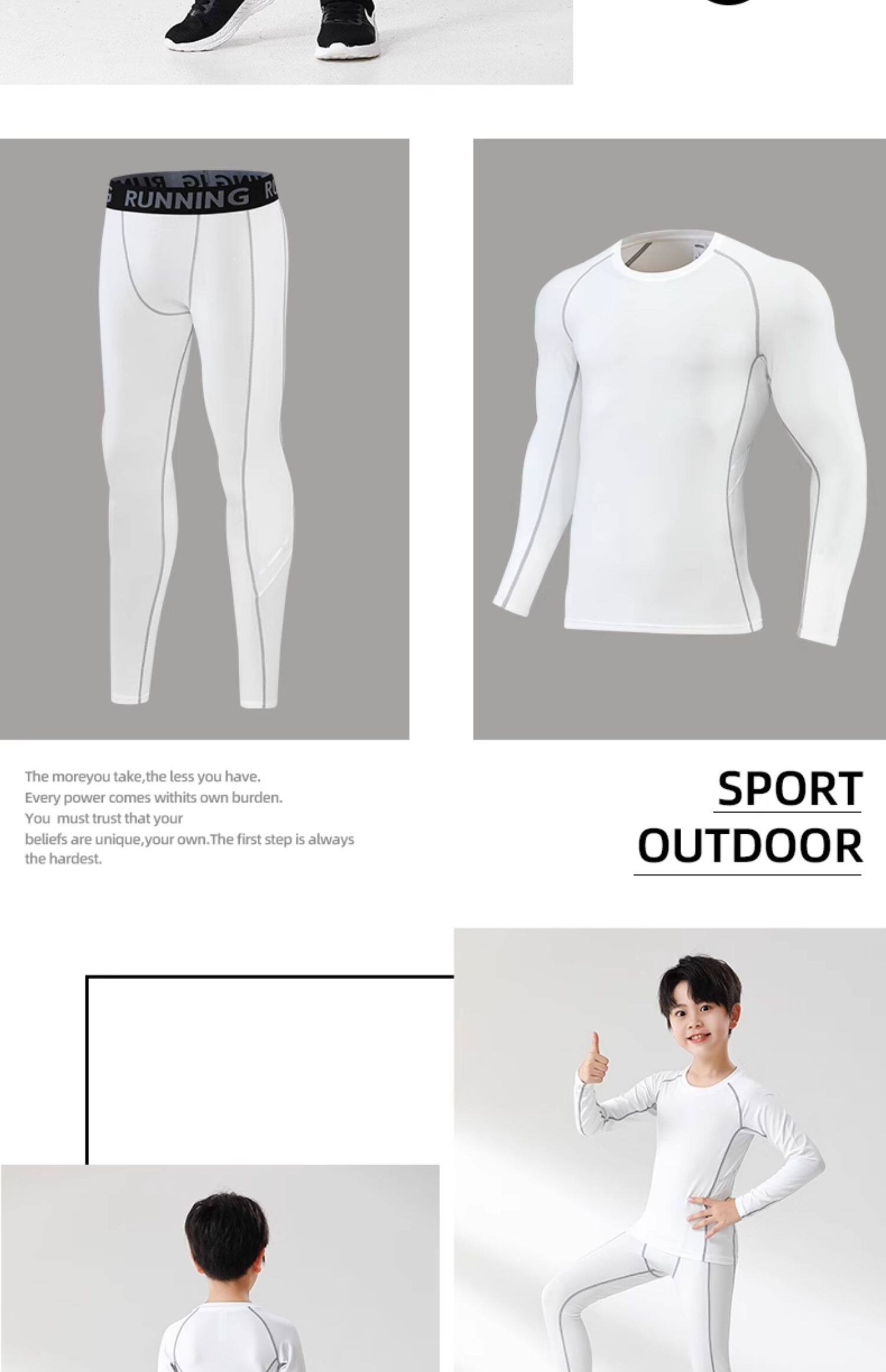 Youth Basketball Training Kit - Compression Shirt & Pants Set detail 15