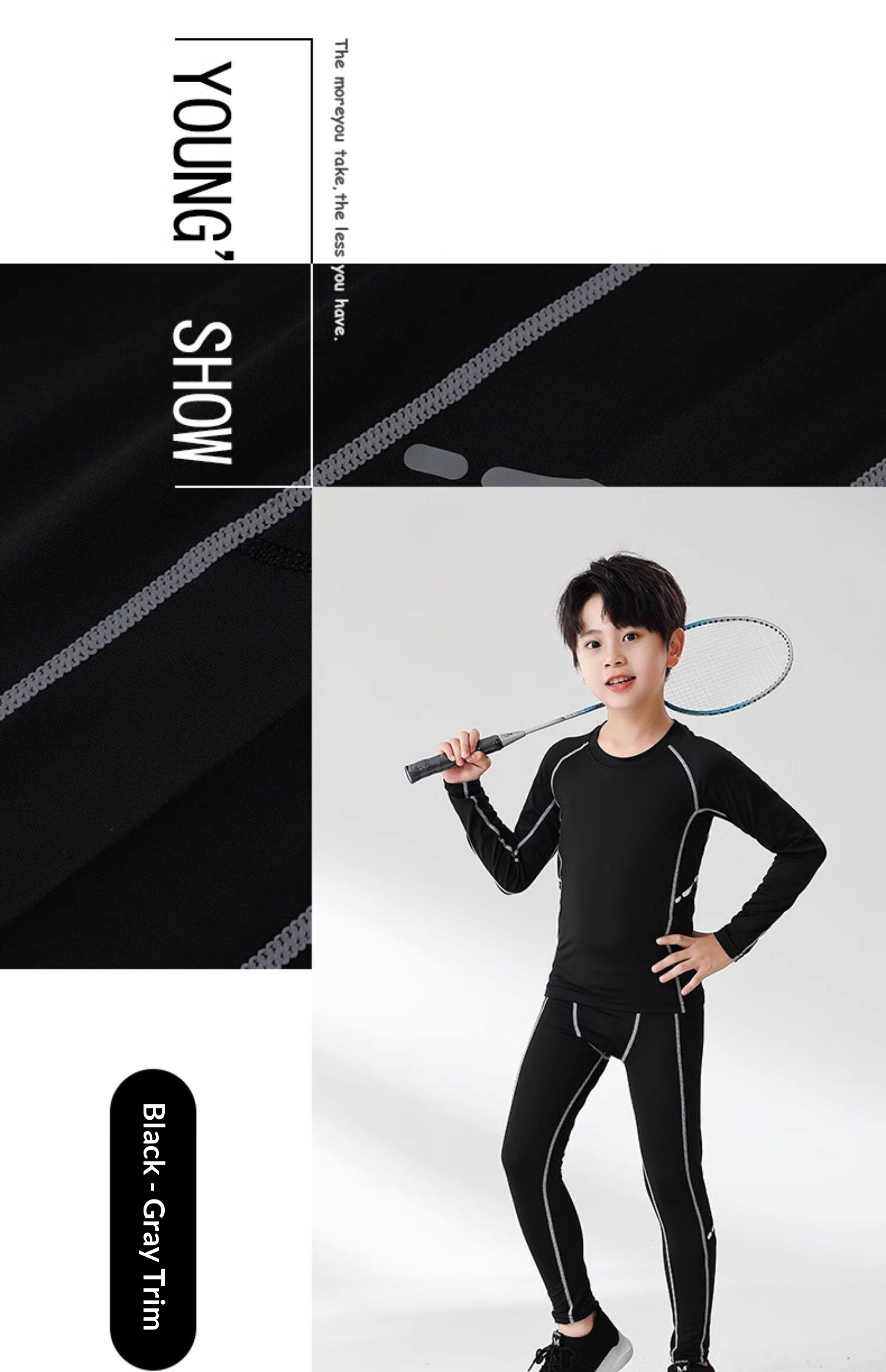 Youth Basketball Training Kit - Compression Shirt & Pants Set detail 17