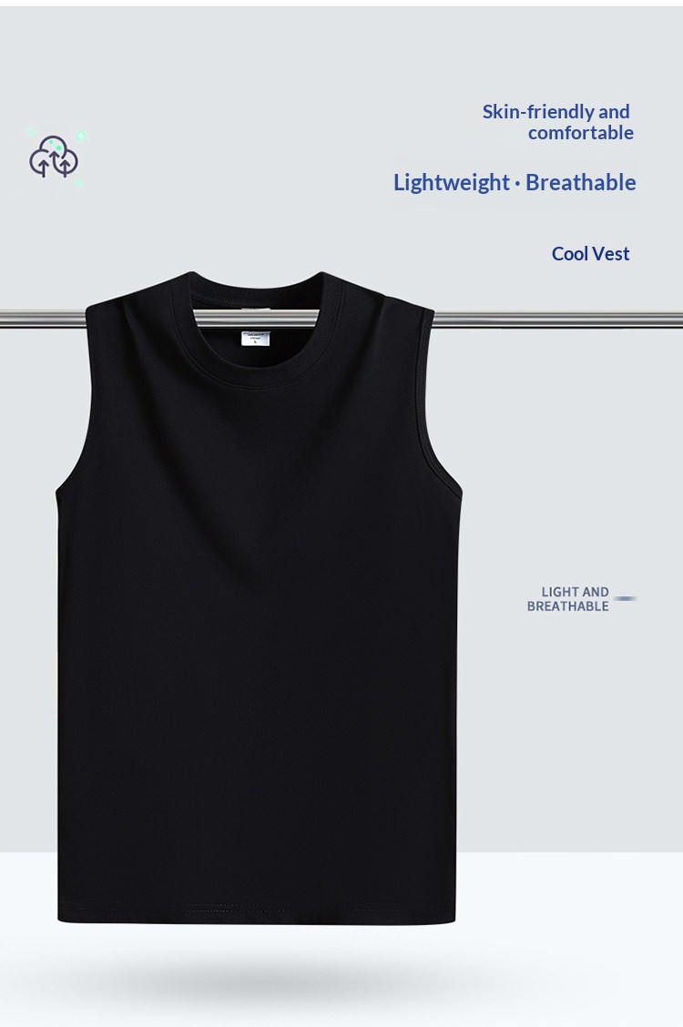100% Xinjiang Cotton Tank Top - Athletic Sleeveless T-Shirt for Sports detail 2