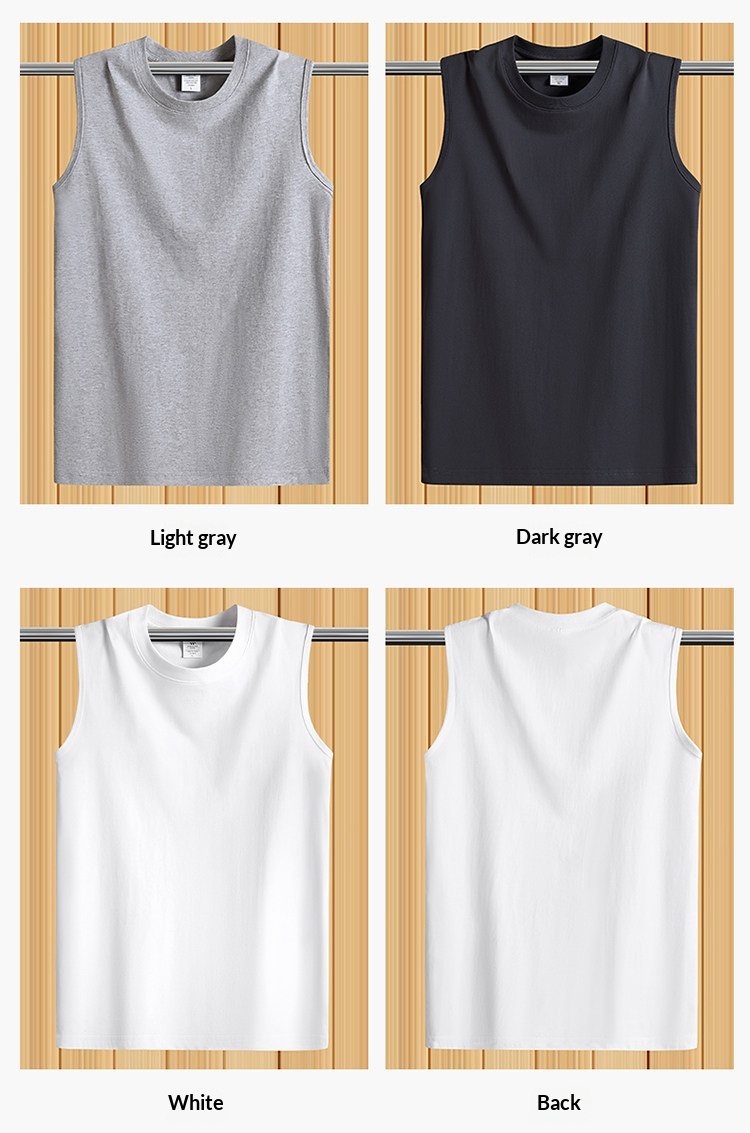 100% Xinjiang Cotton Tank Top - Athletic Sleeveless T-Shirt for Sports detail 16