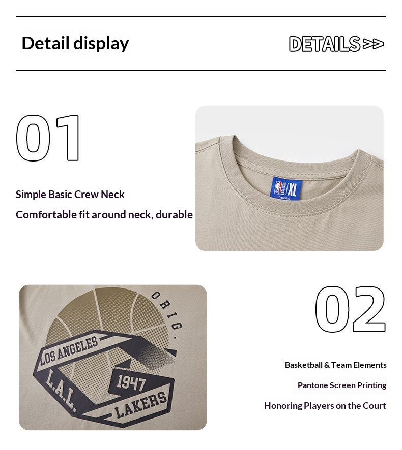 NBA Warriors Official Summer Jersey - Loose Fit Breathable Short Sleeve T-Shirt detail 7