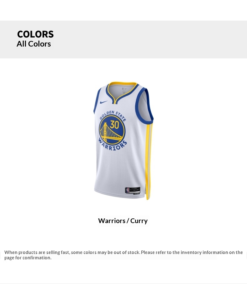Nike NBA Golden State Warriors Stephen Curry Jersey detail 9
