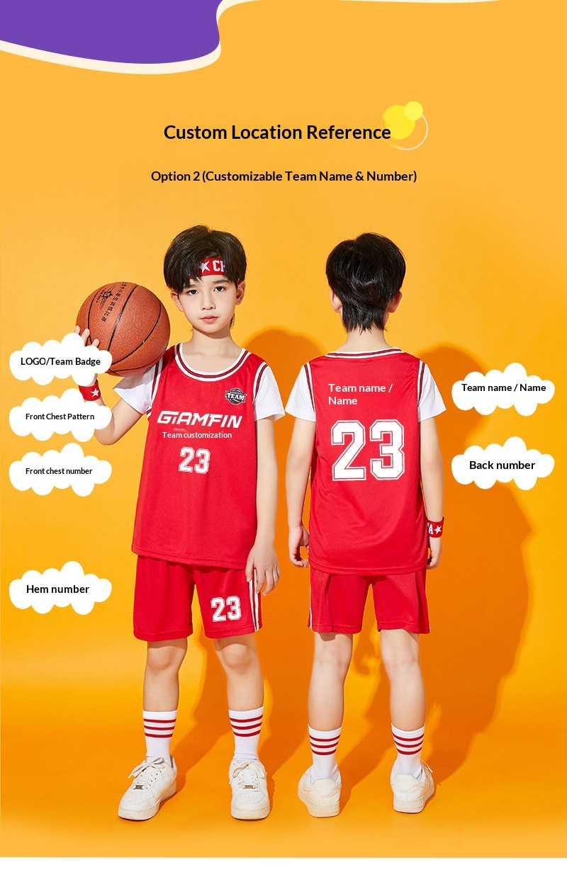 Kids Basketball Jersey Set detail 10