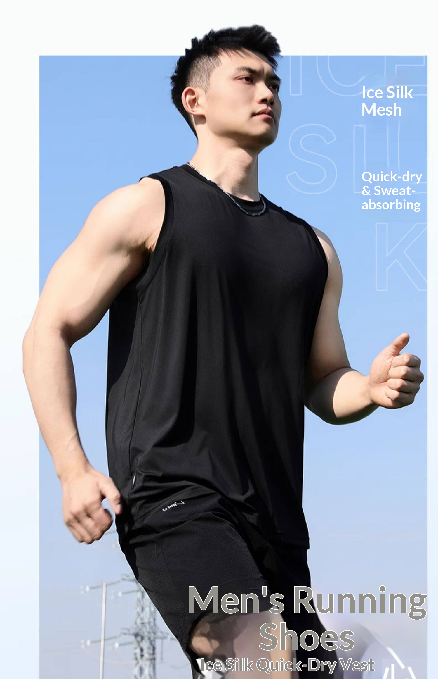 Warrior Men's Tank Top - Summer Quick-Dry Sleeveless Jersey for Running & Basketball detail 3