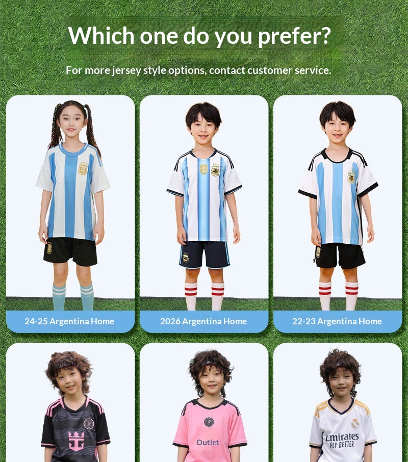 Argentina 2026 World Cup Messi Kids Jersey Set detail 7