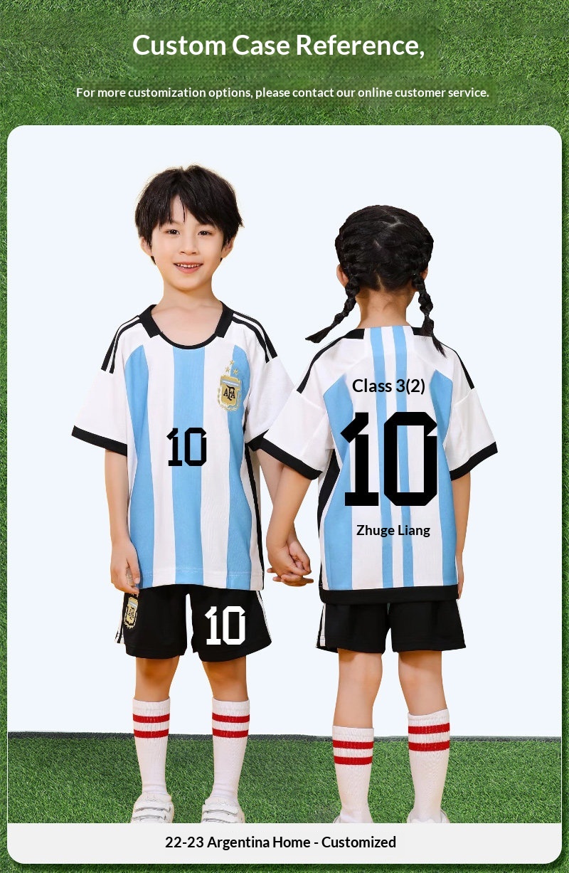 Argentina 2026 World Cup Messi Kids Jersey Set detail 9