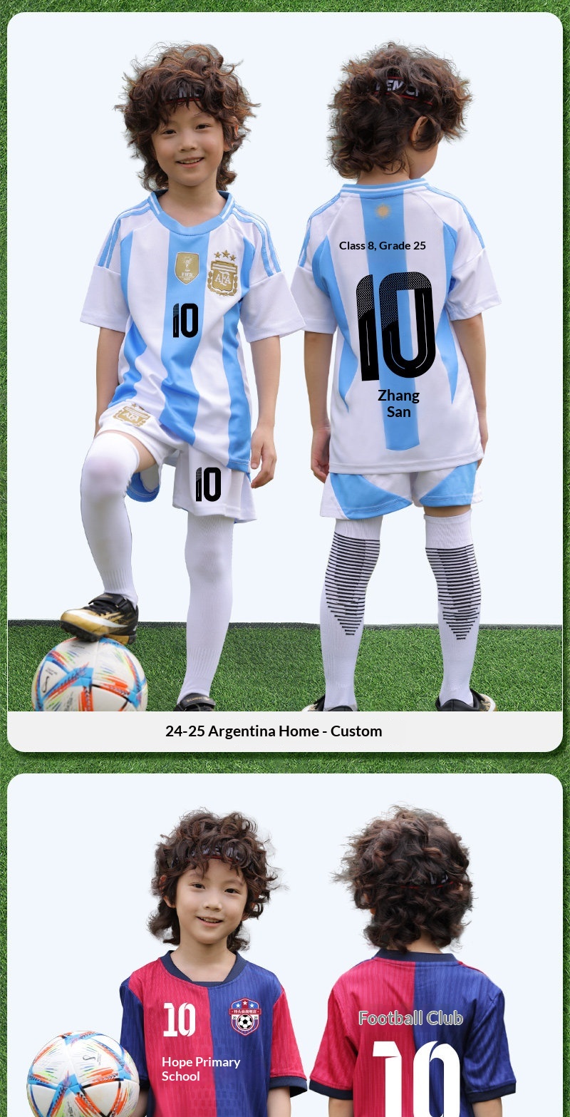 Argentina 2026 World Cup Messi Kids Jersey Set detail 10