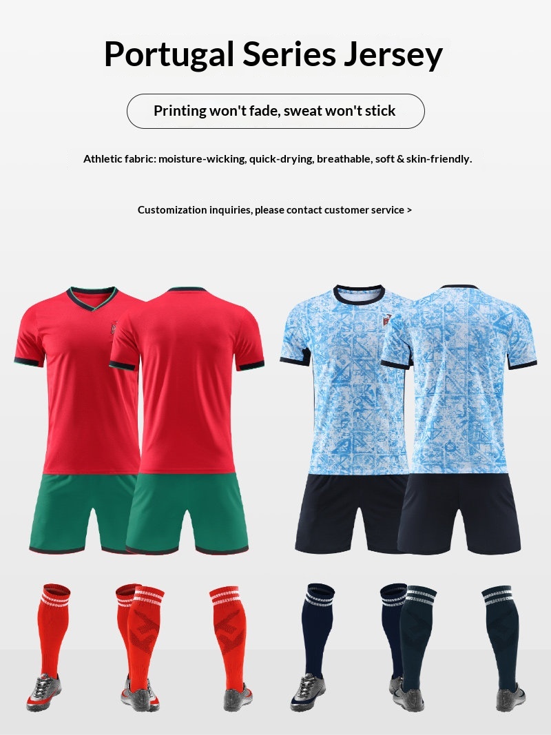 Portugal National Team 2024 Euro Jersey Kit with Ronaldo #7 detail 1