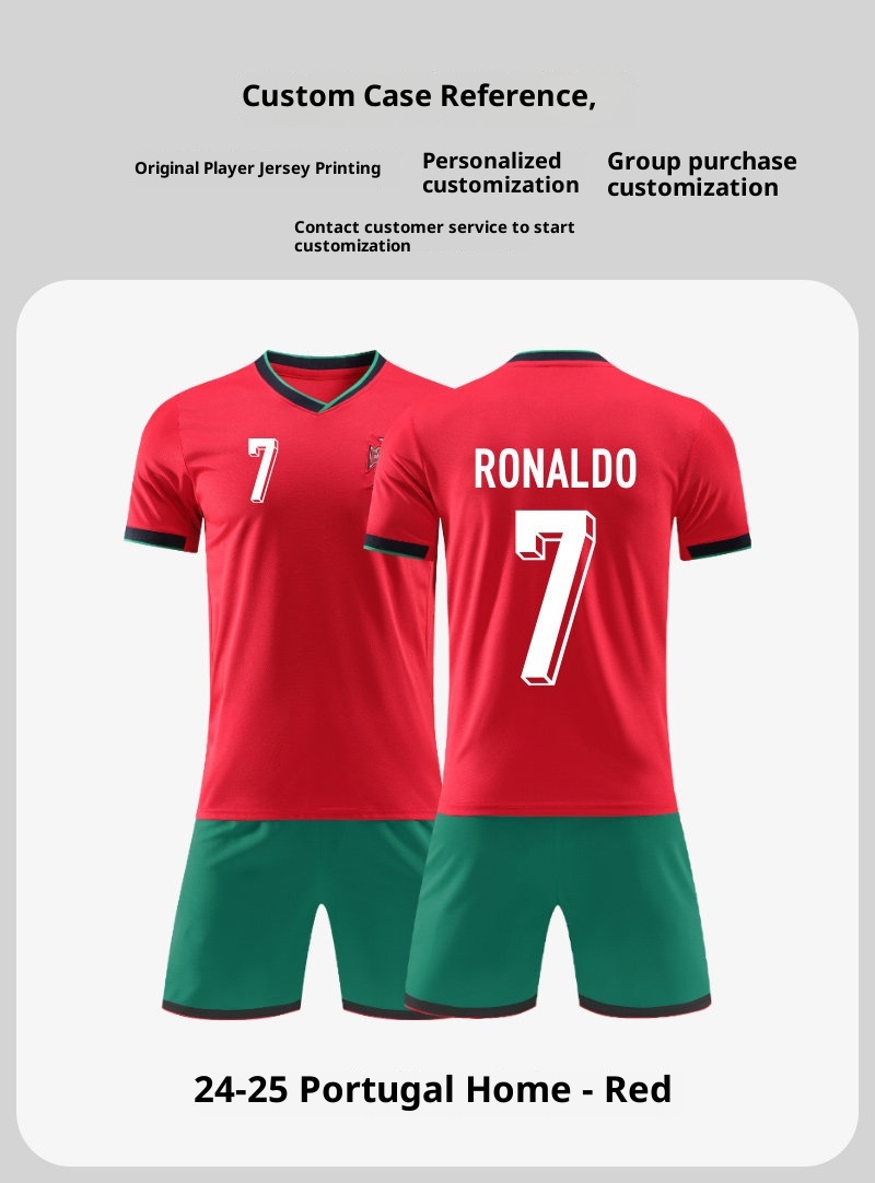 Portugal National Team 2024 Euro Jersey Kit with Ronaldo #7 detail 5