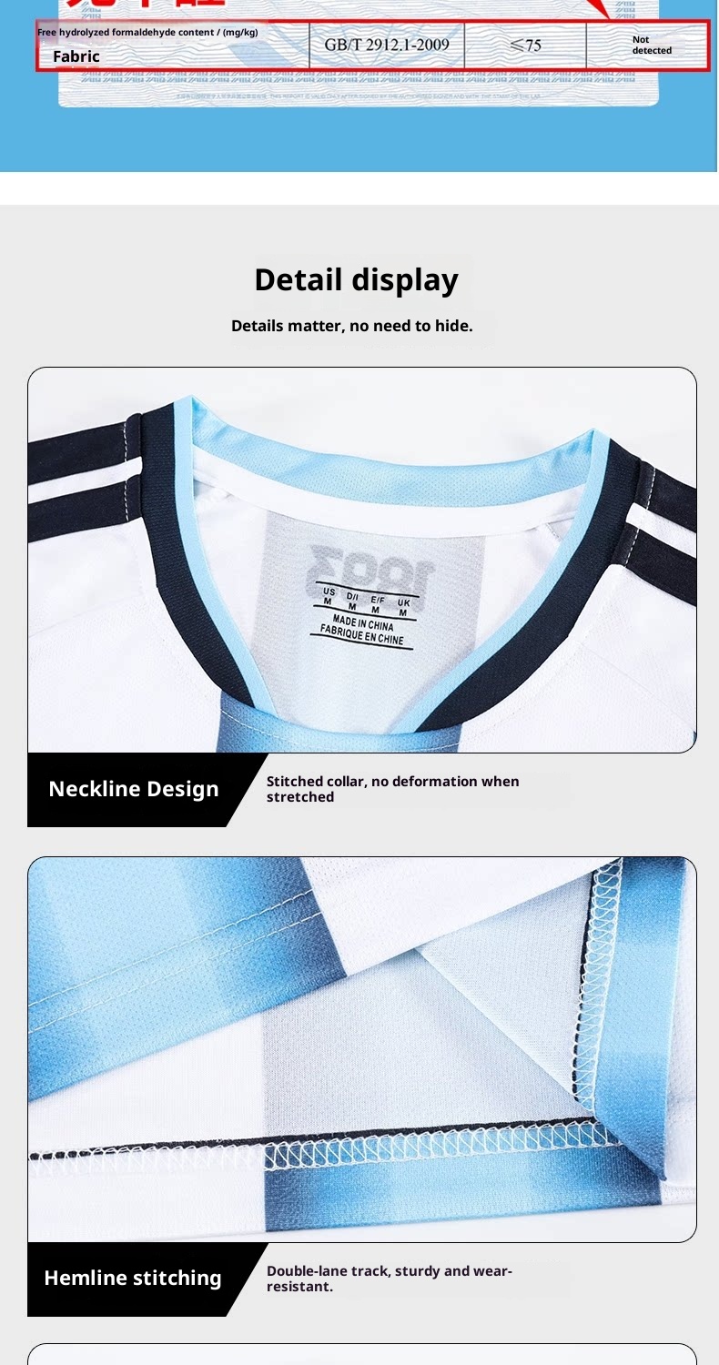 Argentina France Portugal Brazil Kids Football Jersey detail 7
