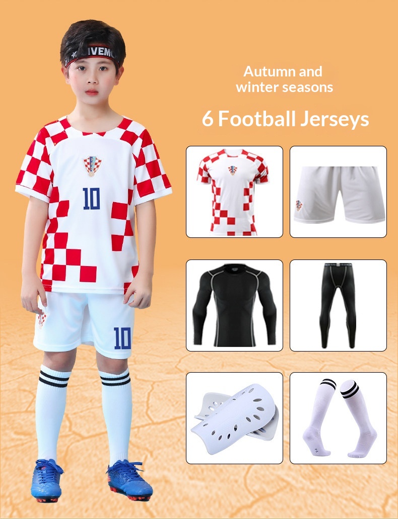 Croatia National Team Kids Football Jersey Set detail 3