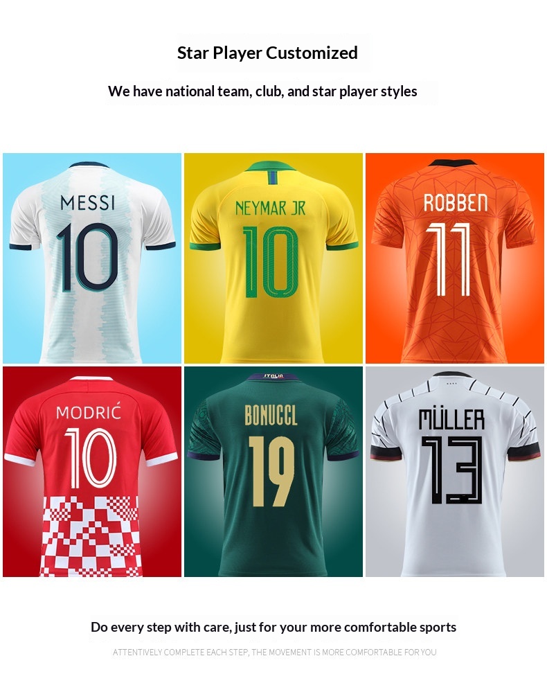 Belgium & Spain National Team Football Jersey Kit - Custom Printing for Men & Kids detail 5