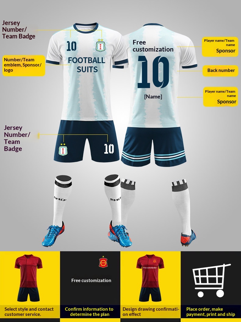 Belgium & Spain National Team Football Jersey Kit - Custom Printing for Men & Kids detail 8