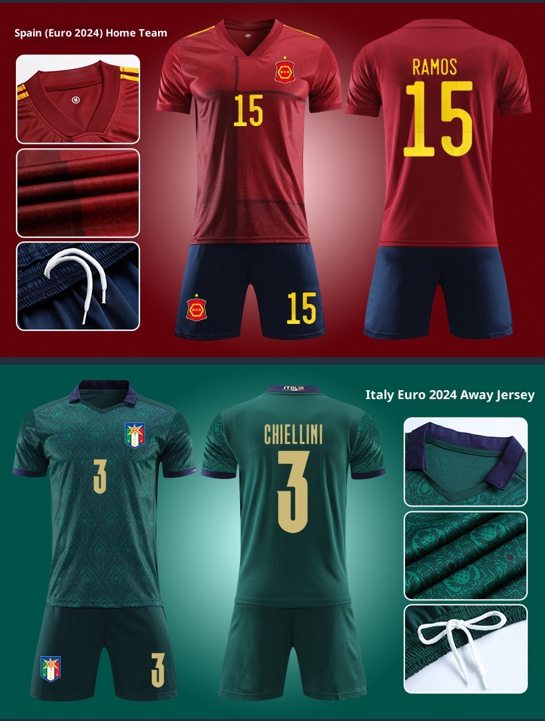 Belgium & Spain National Team Football Jersey Kit - Custom Printing for Men & Kids detail 15