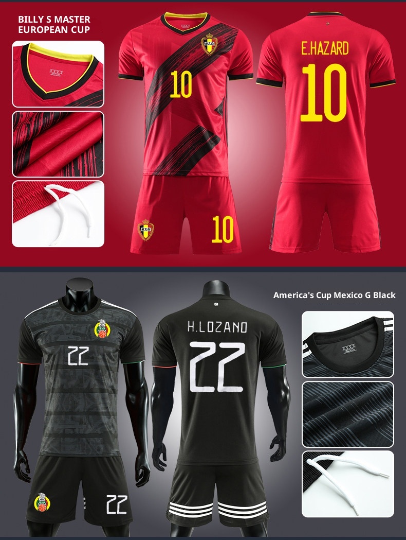 Belgium & Spain National Team Football Jersey Kit - Custom Printing for Men & Kids detail 19