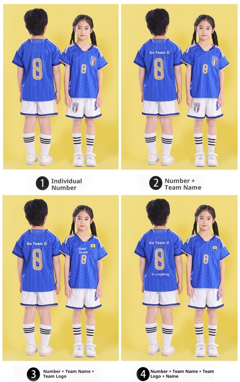 Italy 2026 World Cup Kids Football Jersey Set detail 6