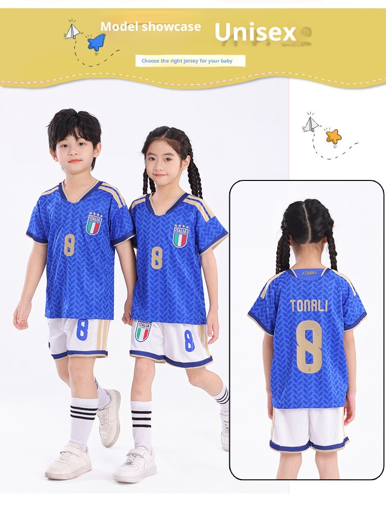 Italy 2026 World Cup Kids Football Jersey Set detail 7