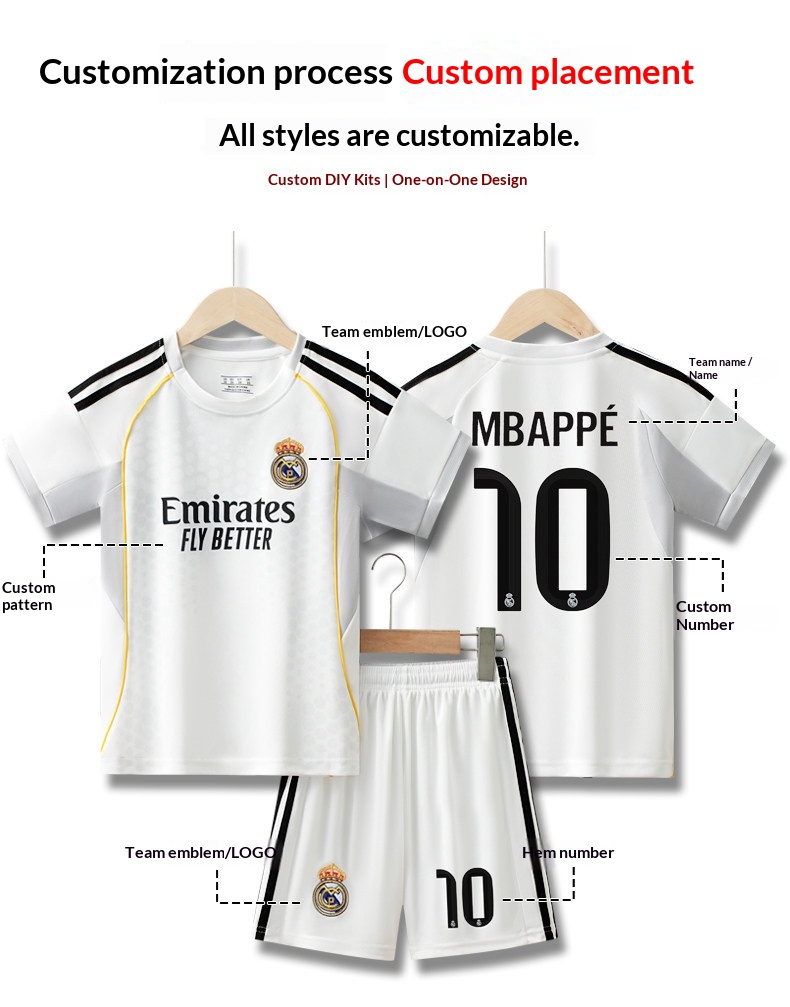 Real Madrid Cristiano Ronaldo Kids Jersey Set - Argentina Messi Training Kit detail 5